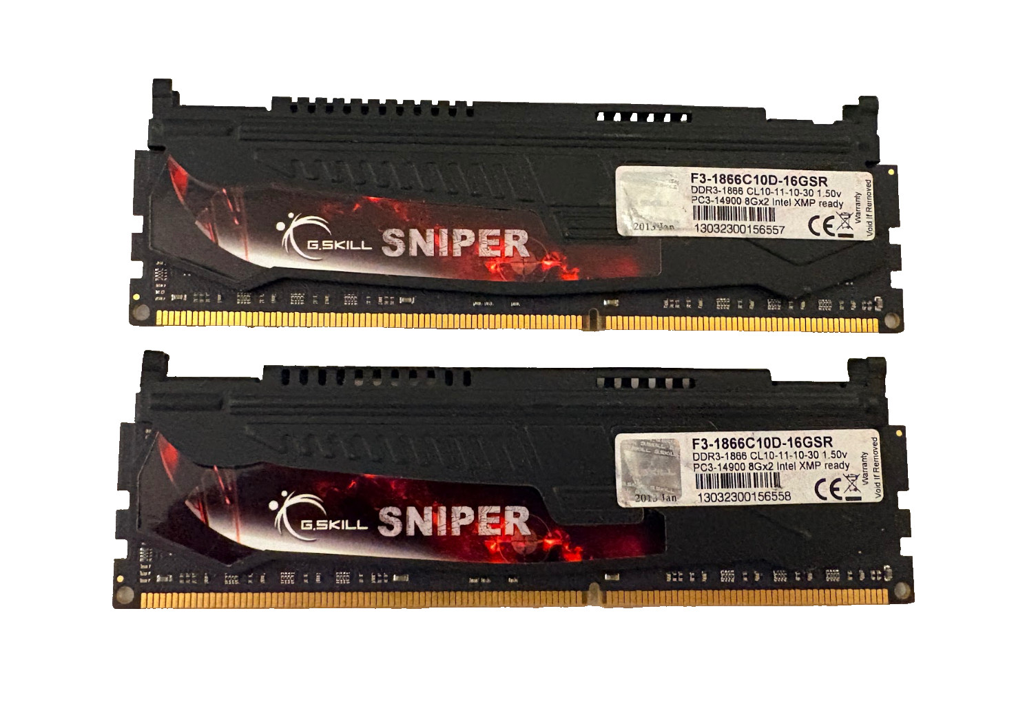 G.SKILL Sniper 16GB (2x8GB) DDR3-1866 PC3-14900 RAM F3-1866C10D-16GSR Tested