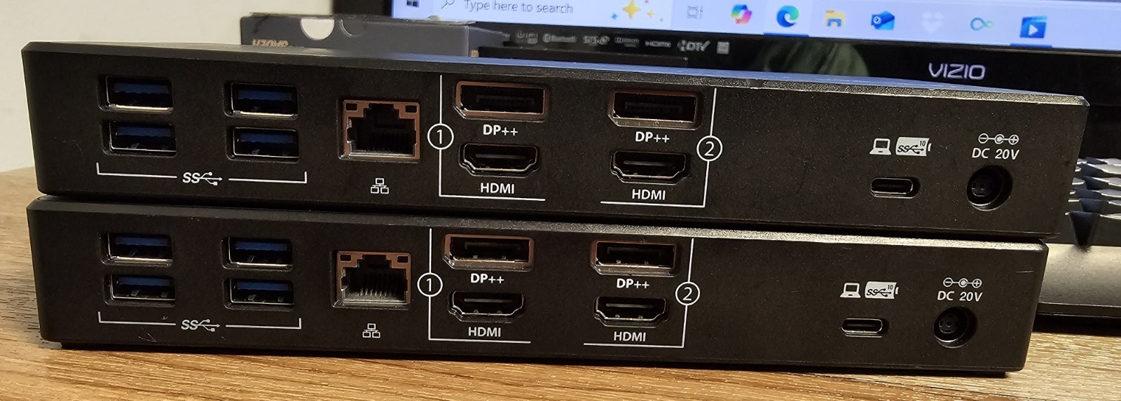 LOT OF 2 Kensington SD4780P USB-C &USB 3.0 Dual 4K Docking Station 
