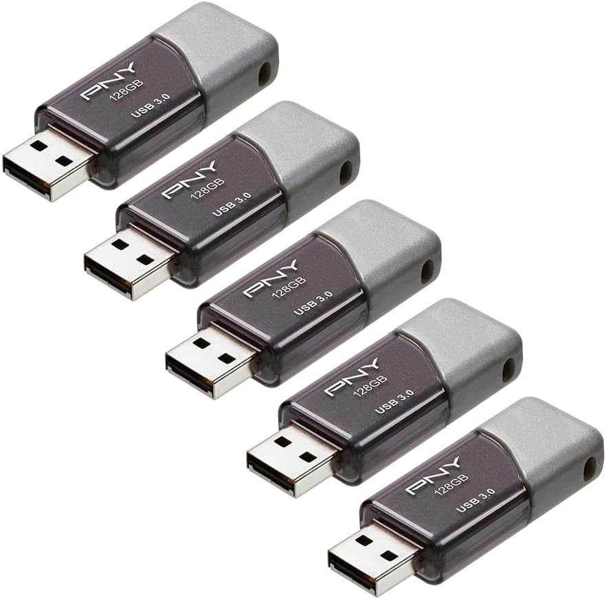128GB Turbo Attaché 3 USB 3.0 Flash Drive 5-Pack​