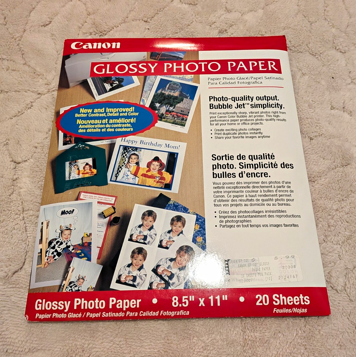 Lot of 2 Vintage Glossy Photo Paper 8.5x11 Inkjet Canon GP-301 & GQ (36 Sheets)