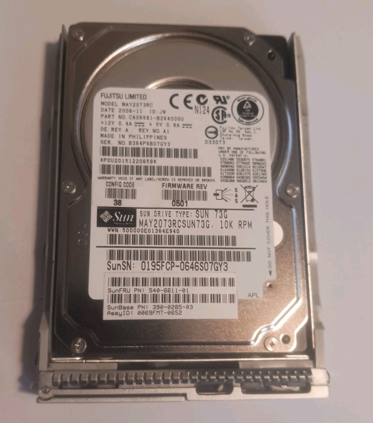 NEW Sun Fujitsu 73GB 10K 2.5" SAS HDD MAY2073RC NEW