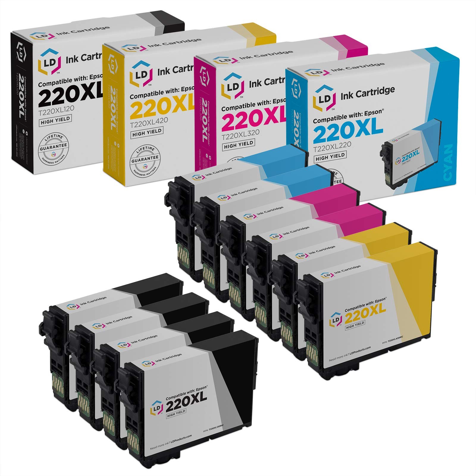 LD Replacement Epson 220XL High Yield (4 Black, 2 Cyan, 2 Magenta, 2 Yellow)
