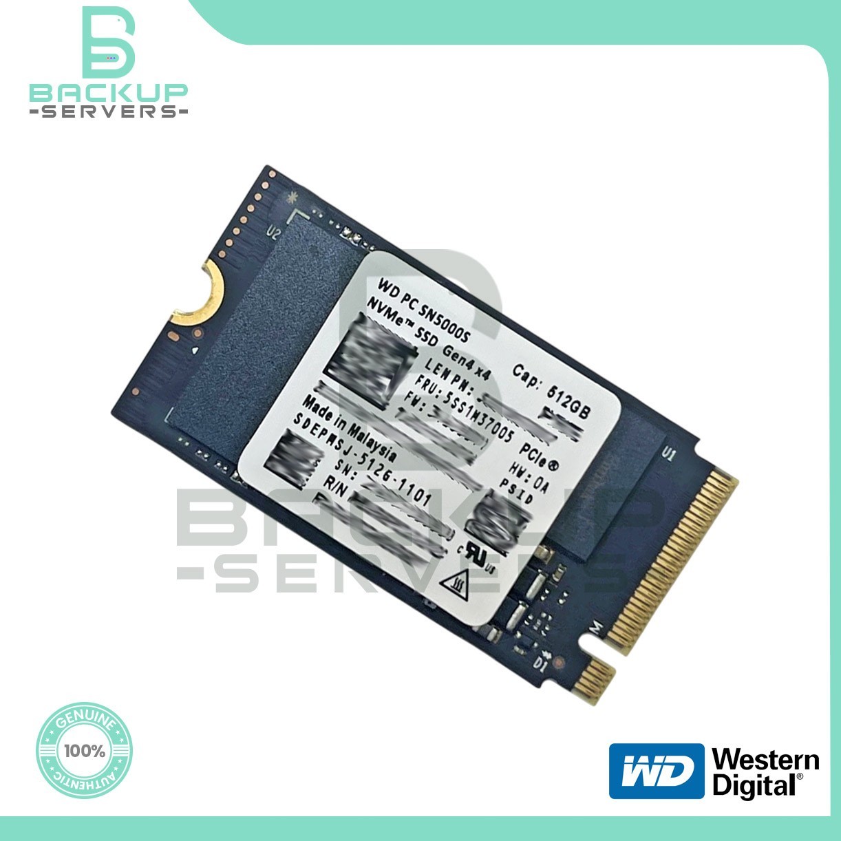 Lenovo 512GB WD SN5000S M.2 2242 PCIe Gen4 x4 NVMe Internal SSD 5SS1M37005