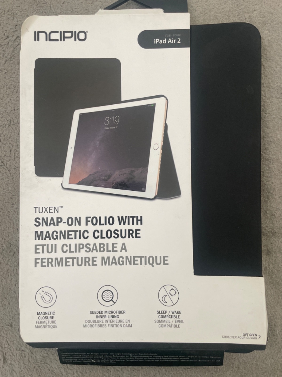 Incipio Tuxen Snap On Folio for iPad Air 2 Magnetic Closure Tablet Case Cover Bl