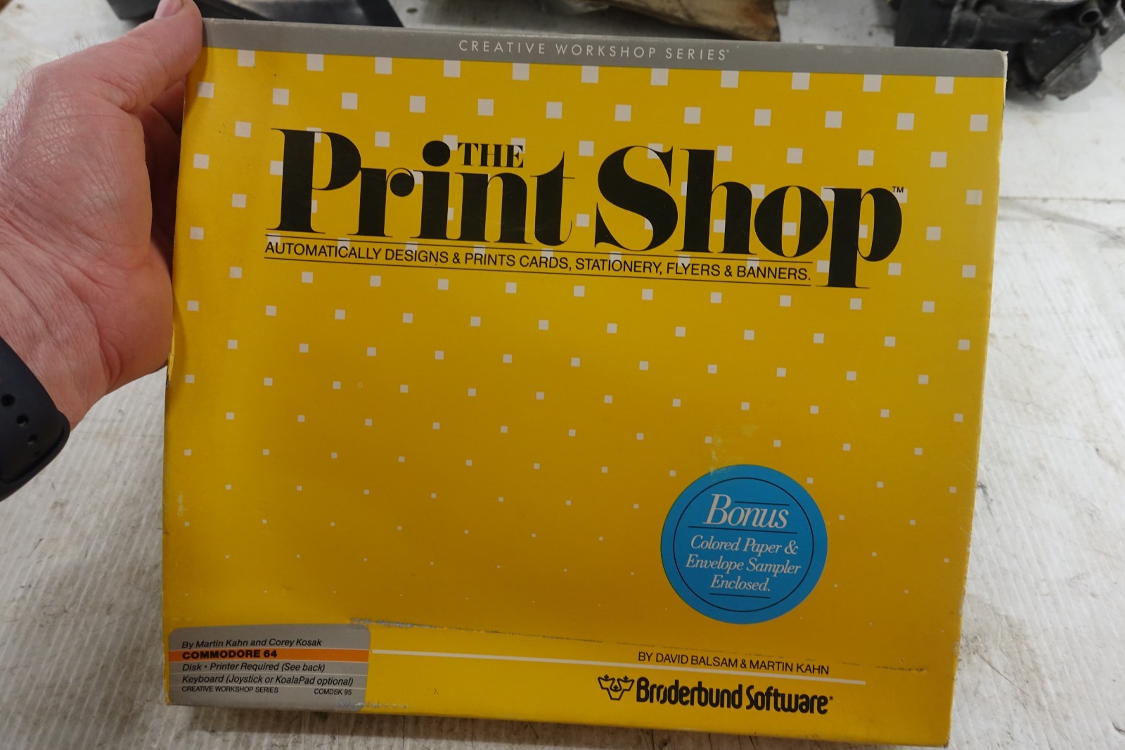 Vintage C64 The Print Shop box and  Rare orange Paper no software