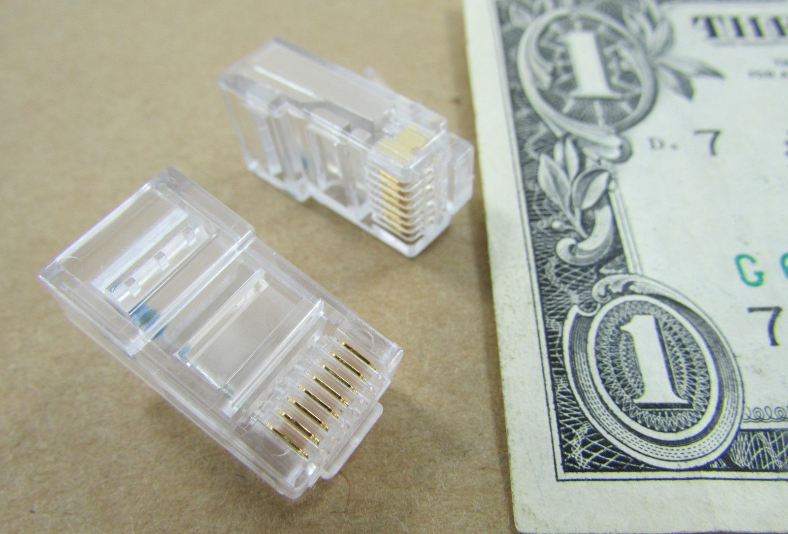 Lot 10 Stewart Cat5 Modular Ethernet Connectors RJ45 8P8C w/Resistor Gold Plated