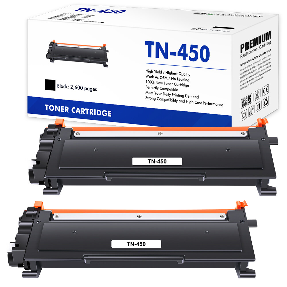 2 PK TN450 TN-420 Toner Cartridge Black For Brother HL-2280DW 2270DW MFC-7860DW