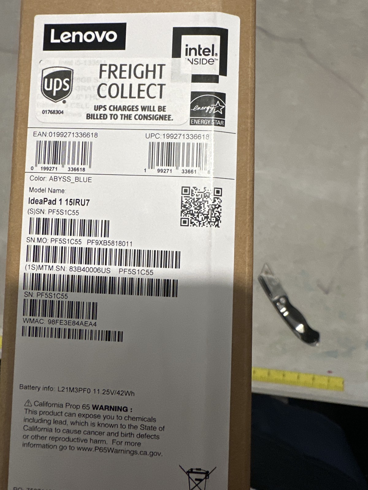 Lenovo IdeaPad 1 15IRU7 15.6" Laptop Intel Core Abyss Blue 83B40006US Open Box