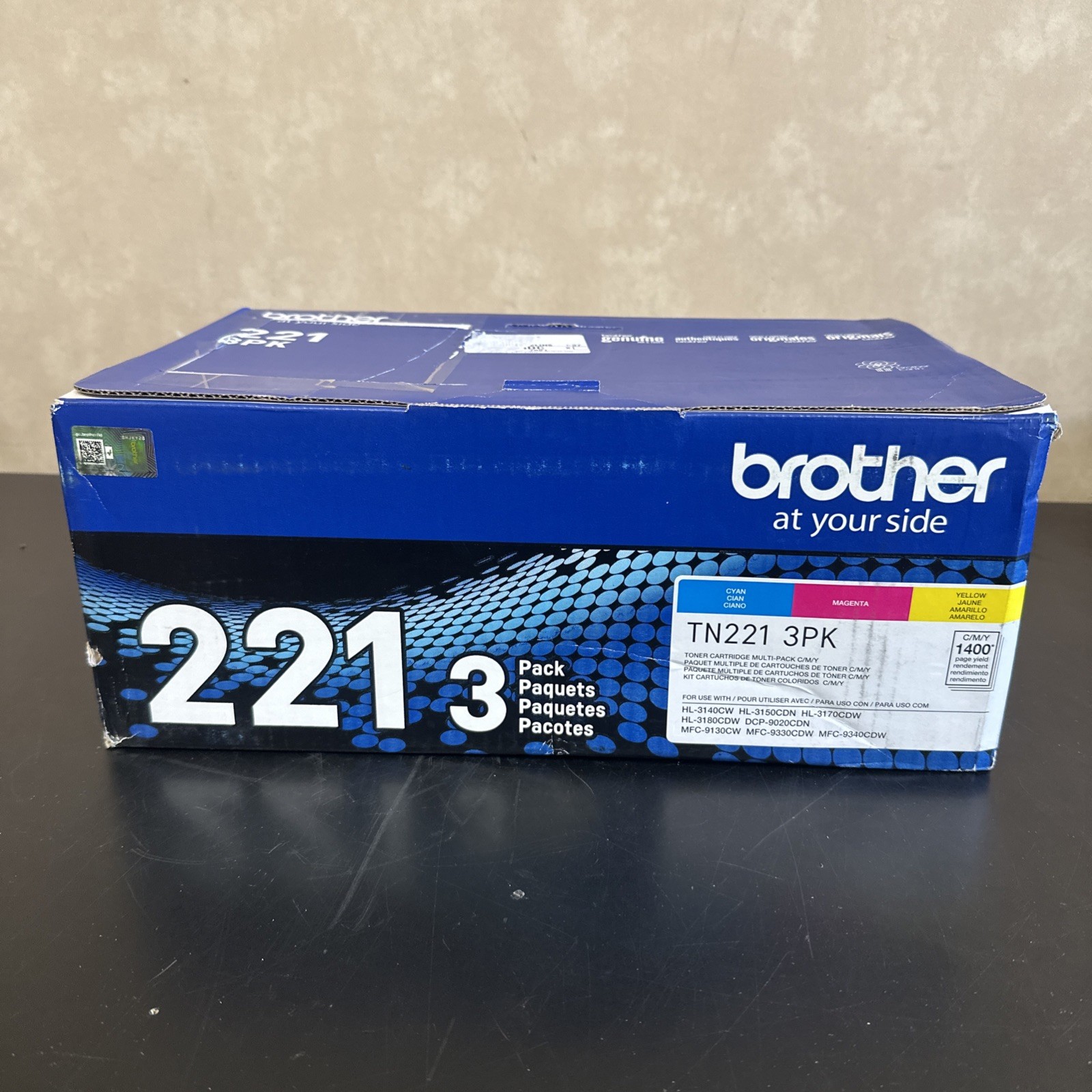 GENUINE - BROTHER TN221 3-PACK COLOR TONER CARTRIDGES - TN2213PK