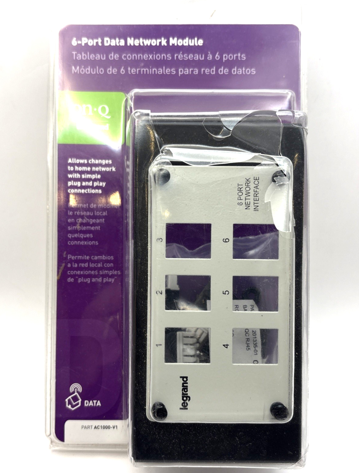 On-Q/Legrand 6-Port DATA NETWORK Module AC1000-V1 New Sealed