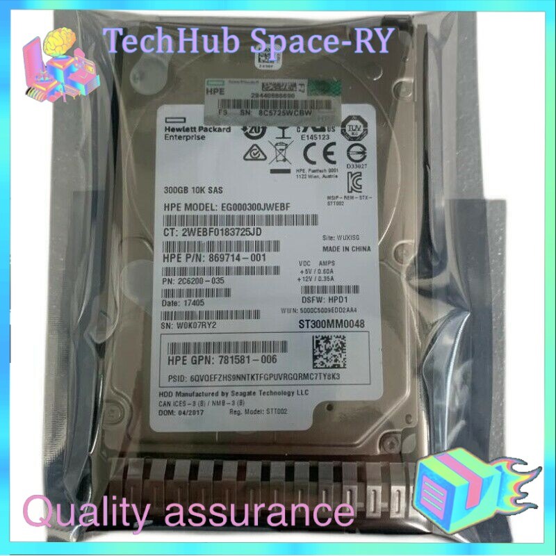 NEW HPE 872475-B21 872735-001 300GB 12G SAS 10K SFF 2.5" DC SC HDD Hard Drive