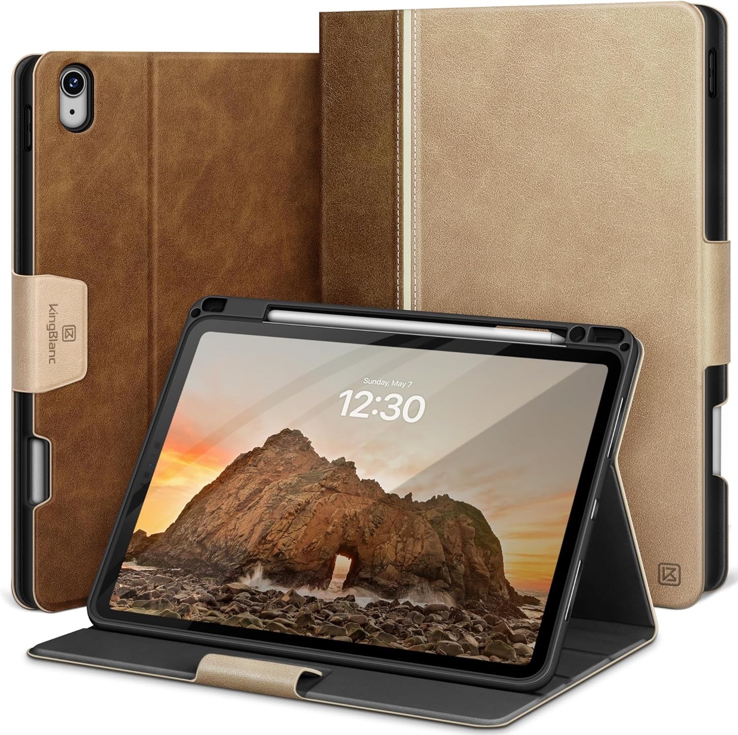 KingBlanc Case for iPad Air 11"  M4/M3/M2, iPad Air 5th/4th Gen 10.9", Beige