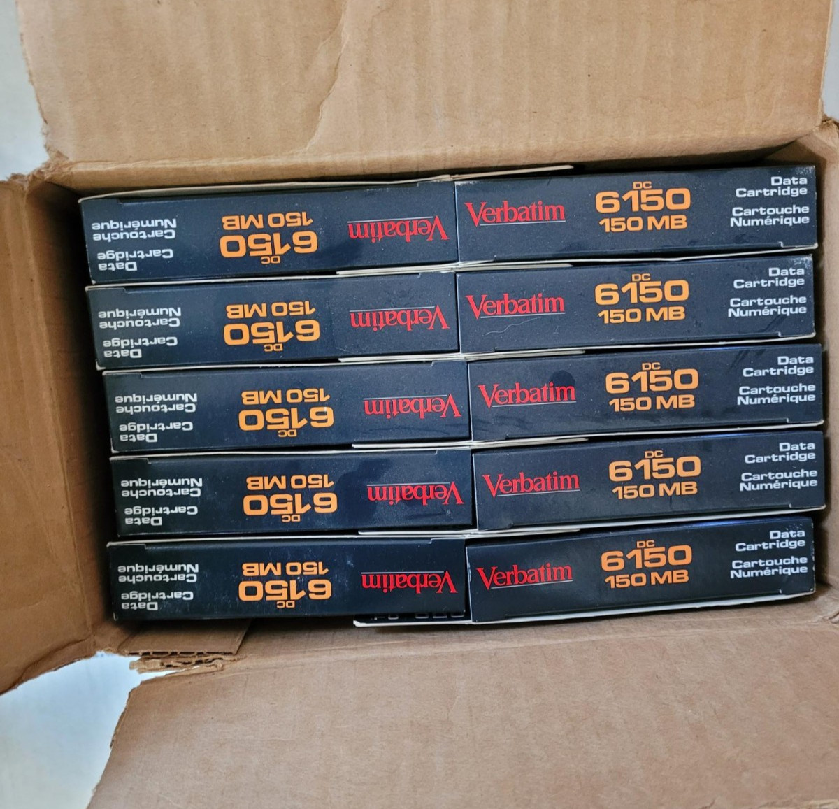 BOX OF TEN (10) VERBATIM DC 6150 150 MB DATA CARTRIDGE - NEW BOX OF TEN