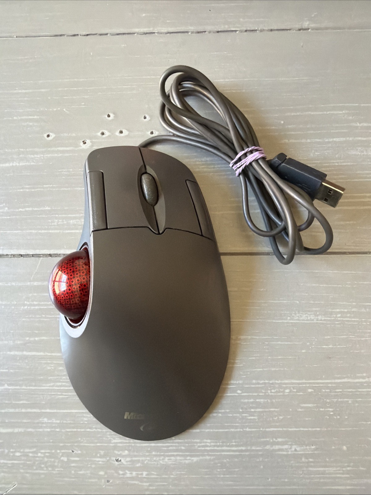 Microsoft Trackball Optical 1.0 USB Wired Mouse X05-87475 Tested Works