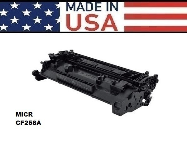 USA Reman CF258A MICR toner cartridge WITH OEM BYPASS CHIP