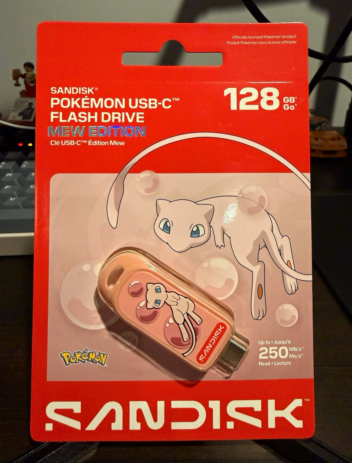 SanDisk Pokémon Mew Edition 128GB USB-C Flash Drive Pink USB 3.2 Gen 1