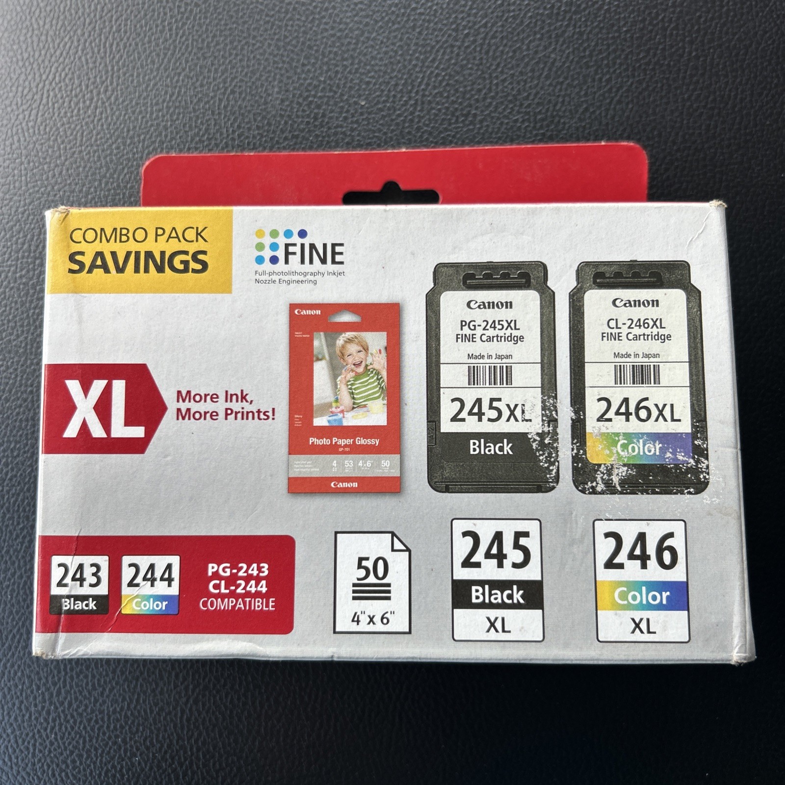 Canon PG-245XL Black & CL-246XL Color Ink Cartridge Set 8278B005 Genuine Sealed