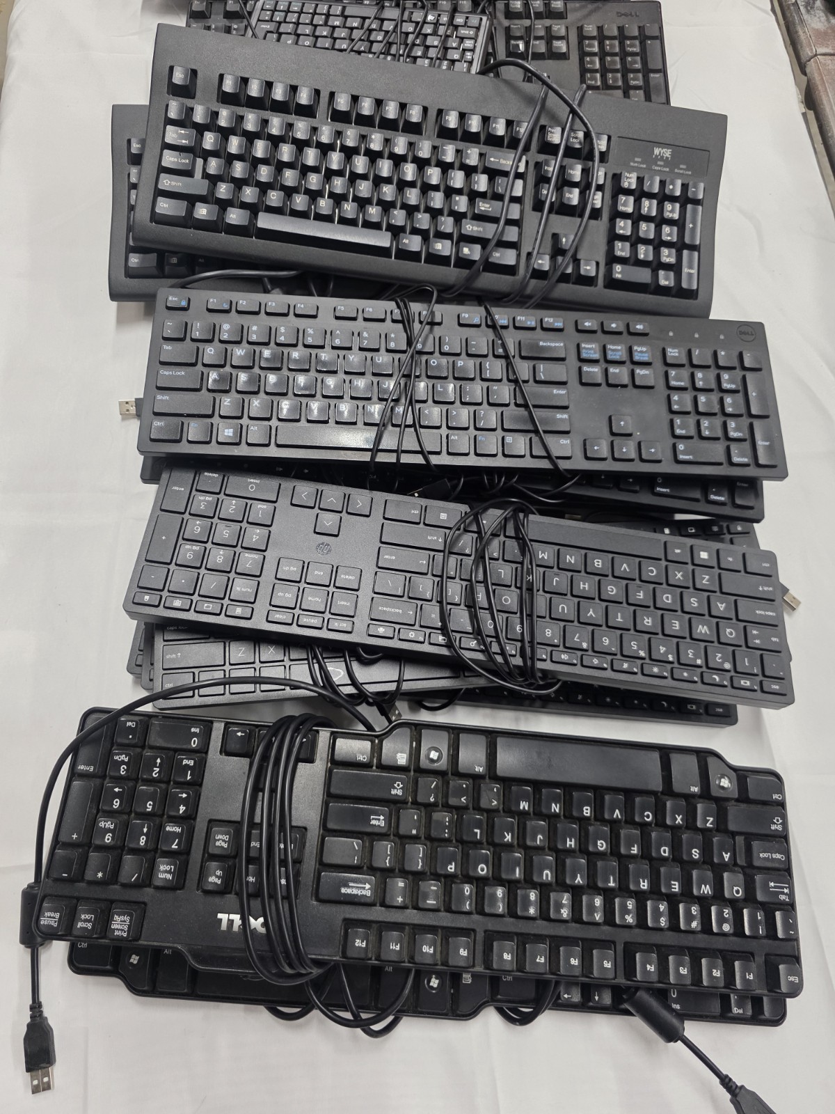Lot Of 21 Used Keyboards Untested Mixed Wired And Wireless - No Receivers