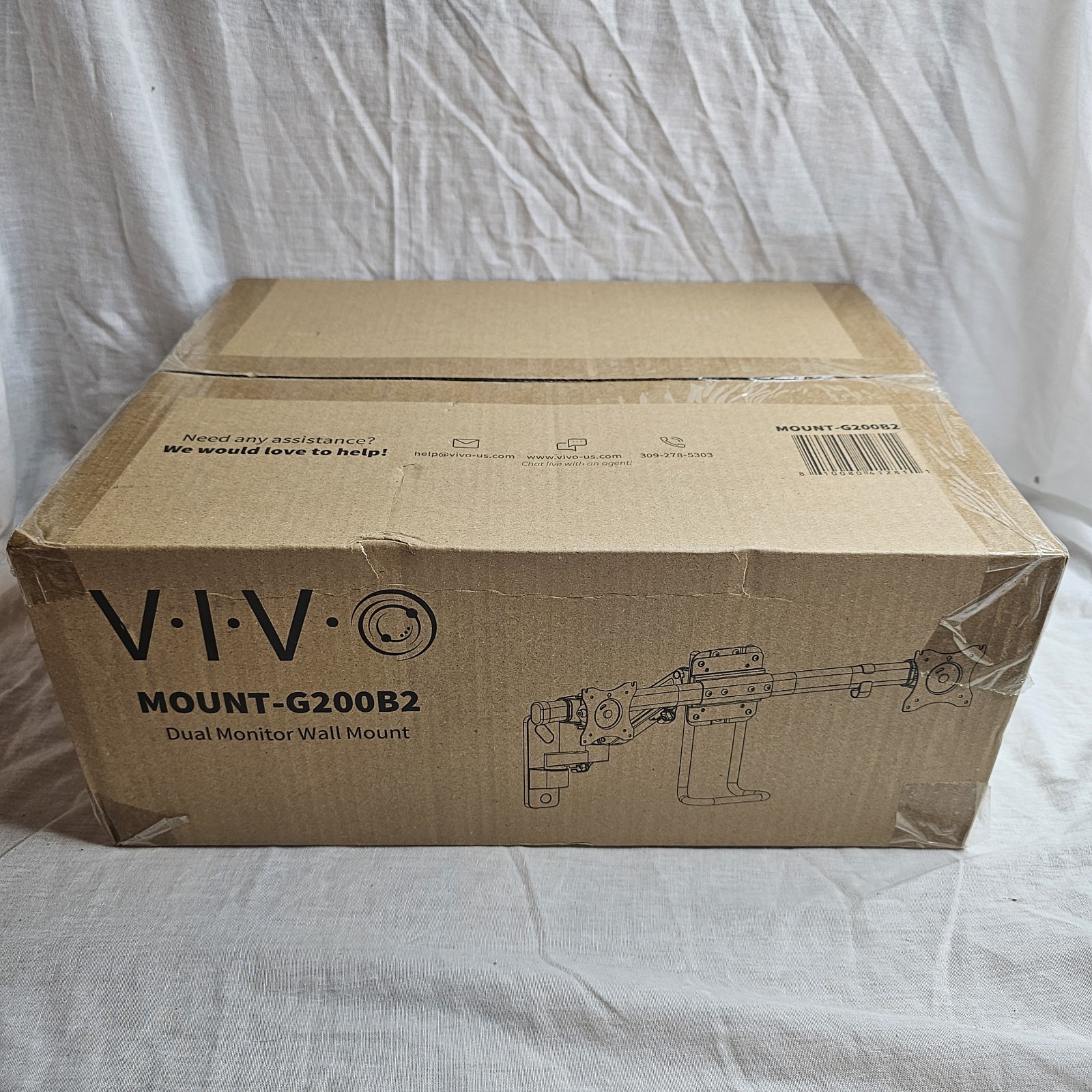 VIVO Dual Monitor Pneumatic Wall Mount, Fits 2 Screens up to 27" or 1 up to 49"