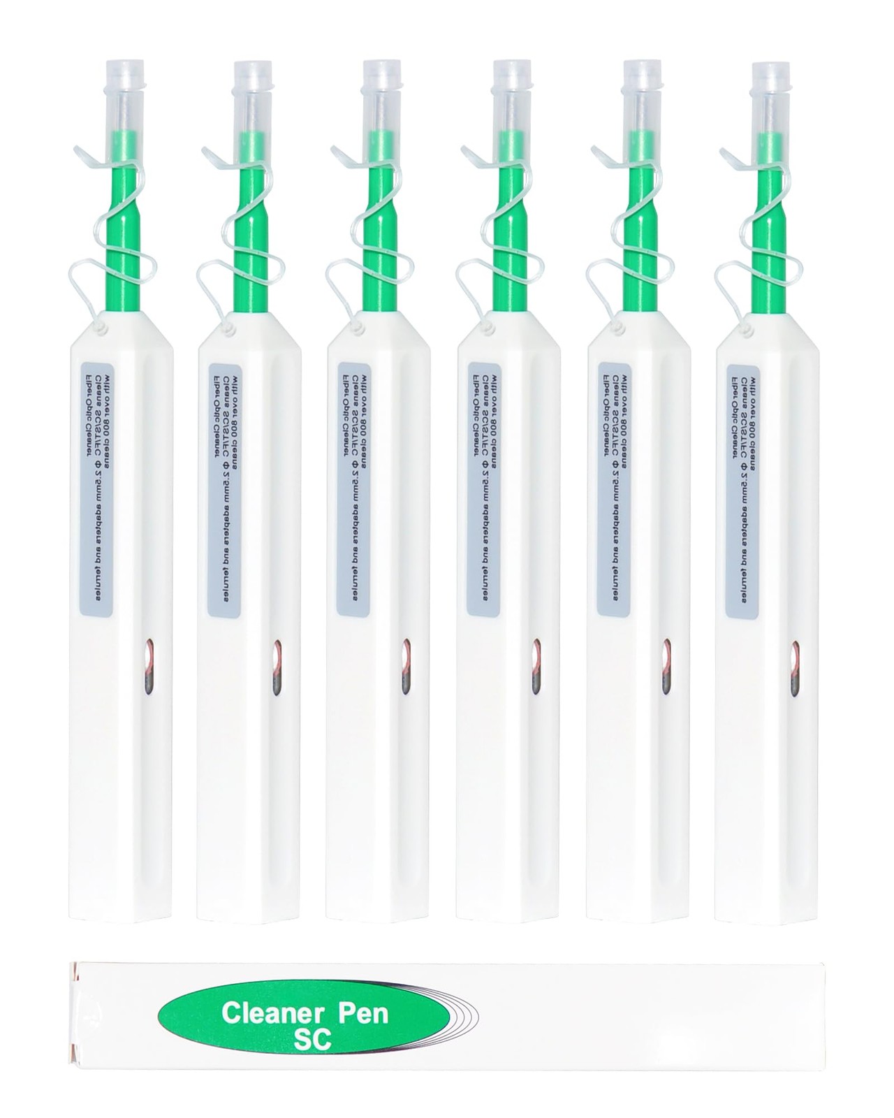 6PCS Click Fiber Cleaner Pen, Fiber Optic Cleaner for SC/FC/ST 2.5mm