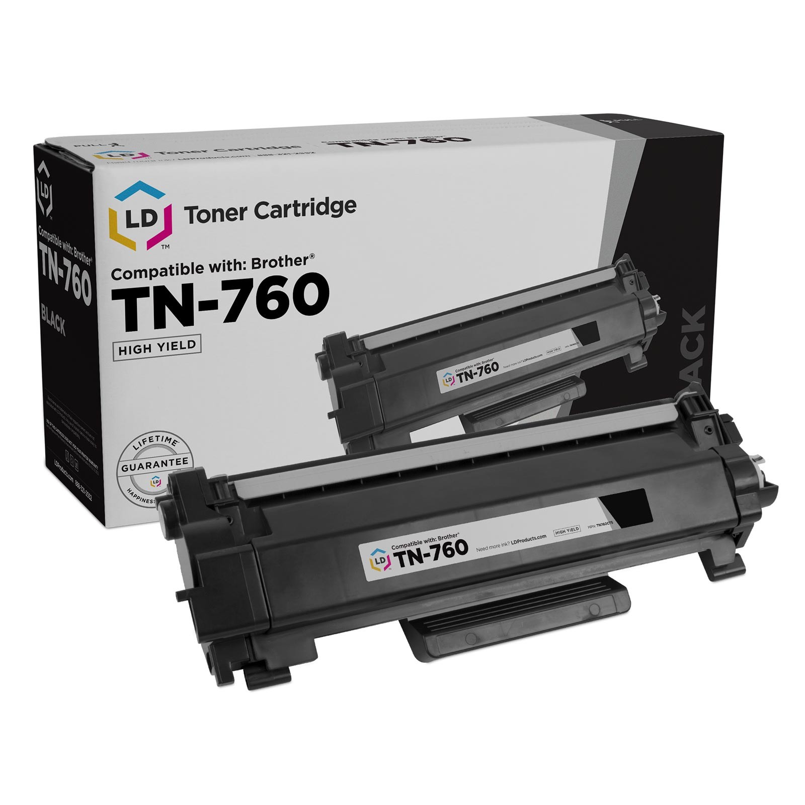 LD Products Toner Cartridge Replacement Brother TN760 TN-760 TN 760 Single Black