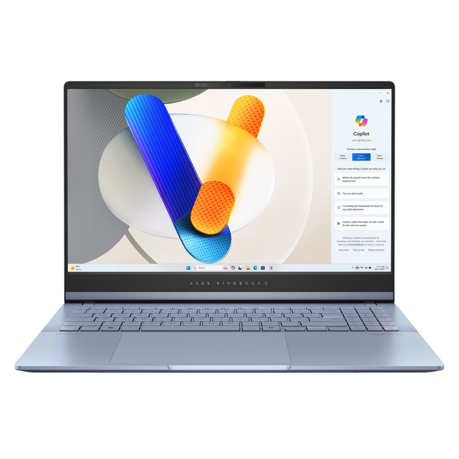 ASUS VivoBook S 15 15.6" 3K OLED Intel Ultra 7 155H 1.4 GHz 16GB 1TB SSD W11H