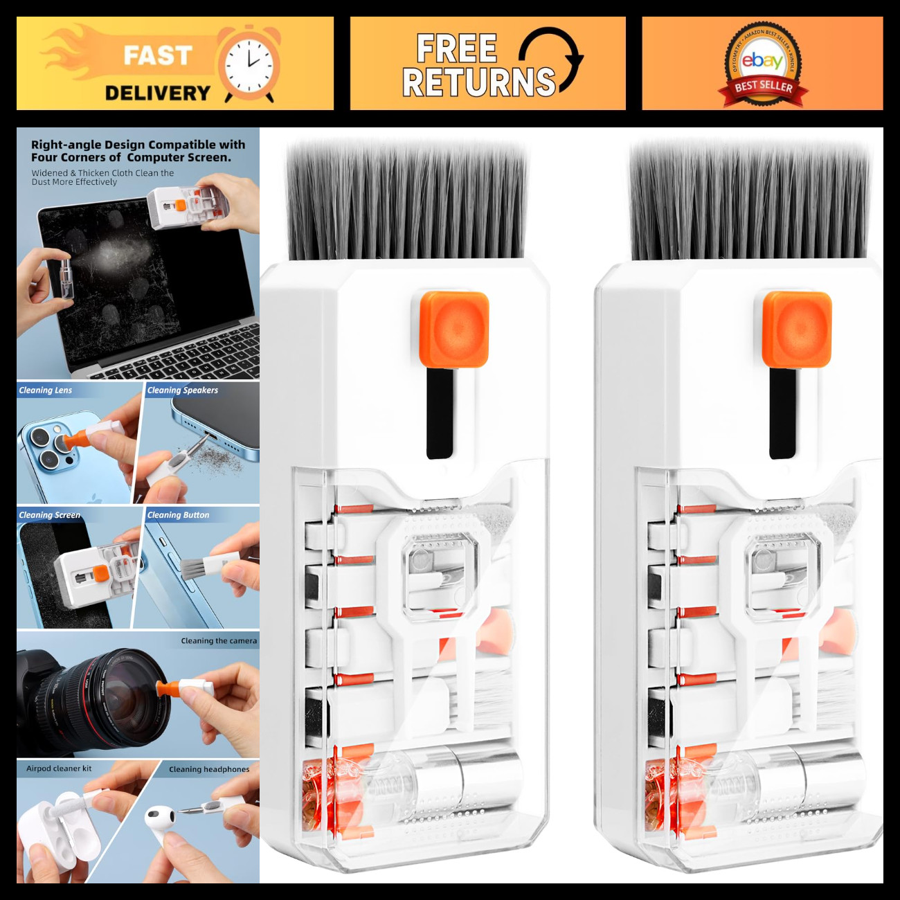 2 Pack All-in-1 Keyboard & Laptop Cleaning Kit, Essential Computer Care Tools