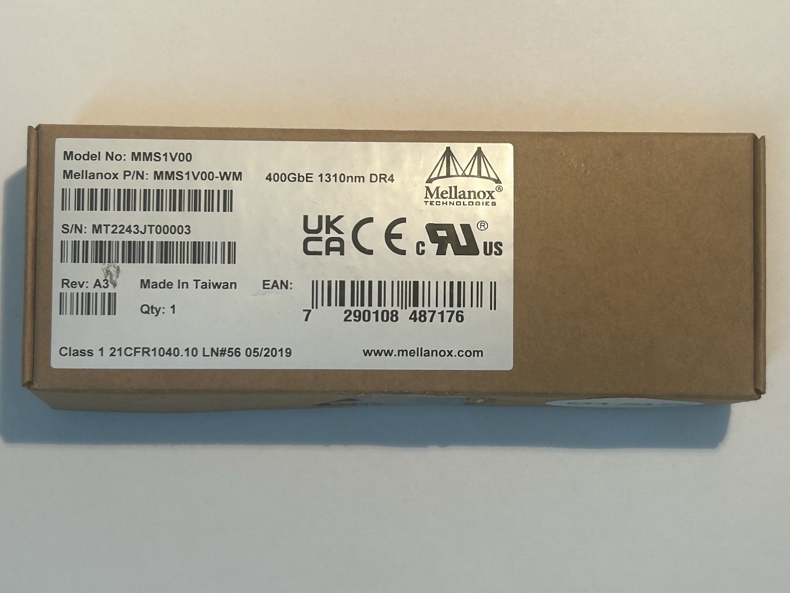 NVIDIA Mellanox MMS1V00-WM 400GbE QSFP-DD DR4 1310nm Optical Transceiver New