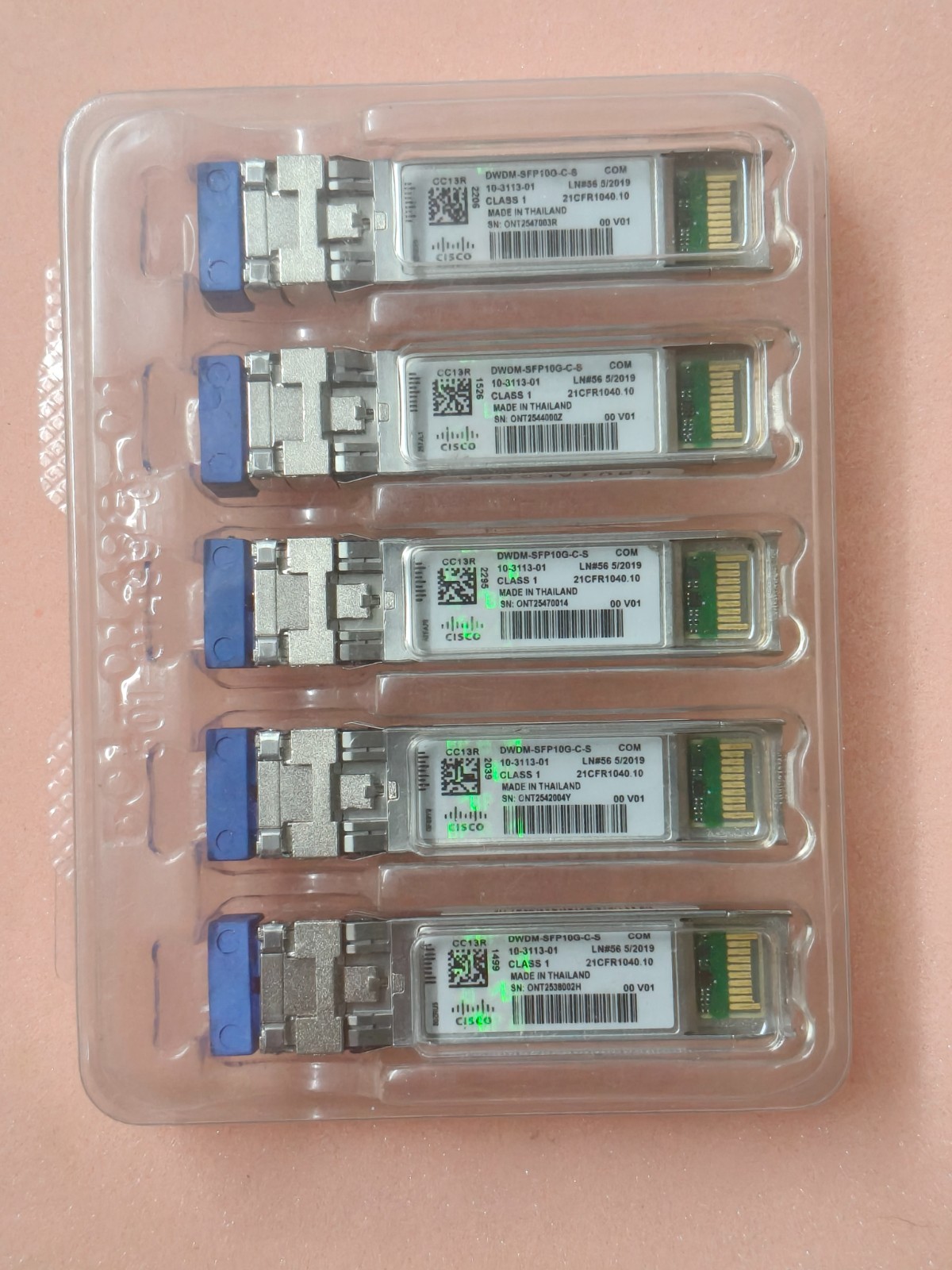 Cisco DWDM-SFP10G-C-S 10G 70KM hologram tmodule Non-China counterfeits