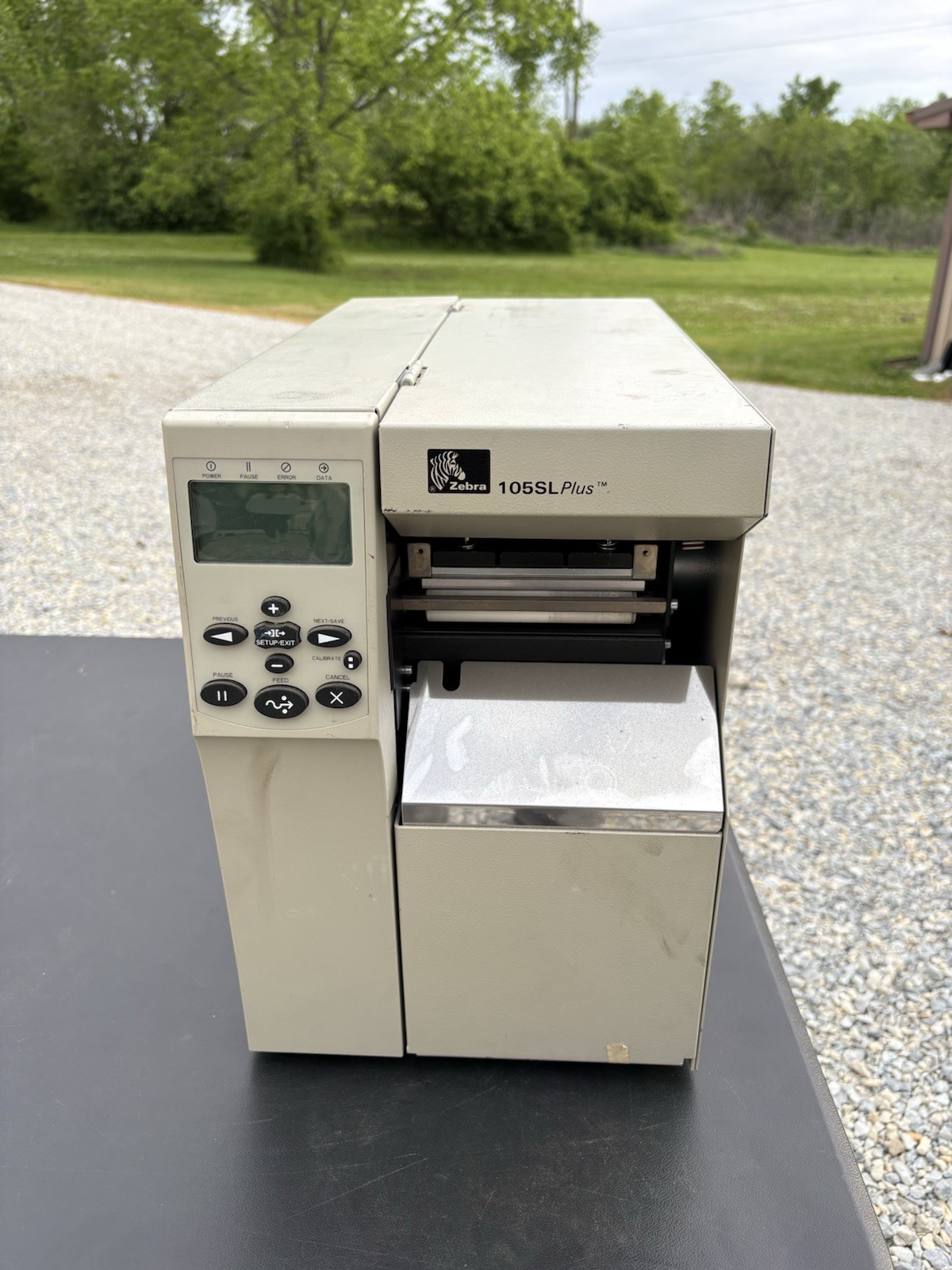 Zebra 105SL Plus  Thermal Printer w/ Rewind and Label Peeler READ 1