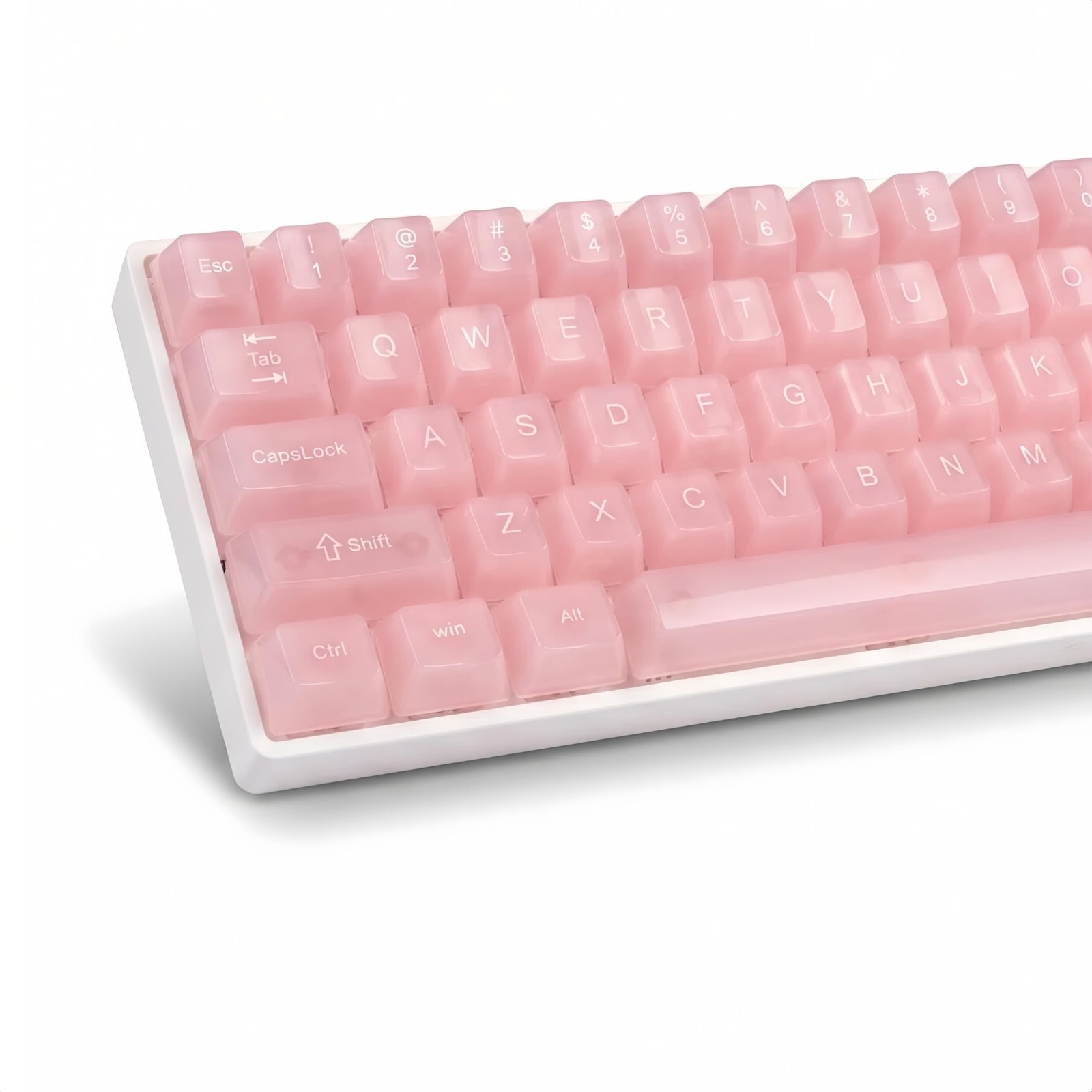 Pink Jelly 115 Keys MDA Profile Transparent Clear Custom Keycaps Cherry MX