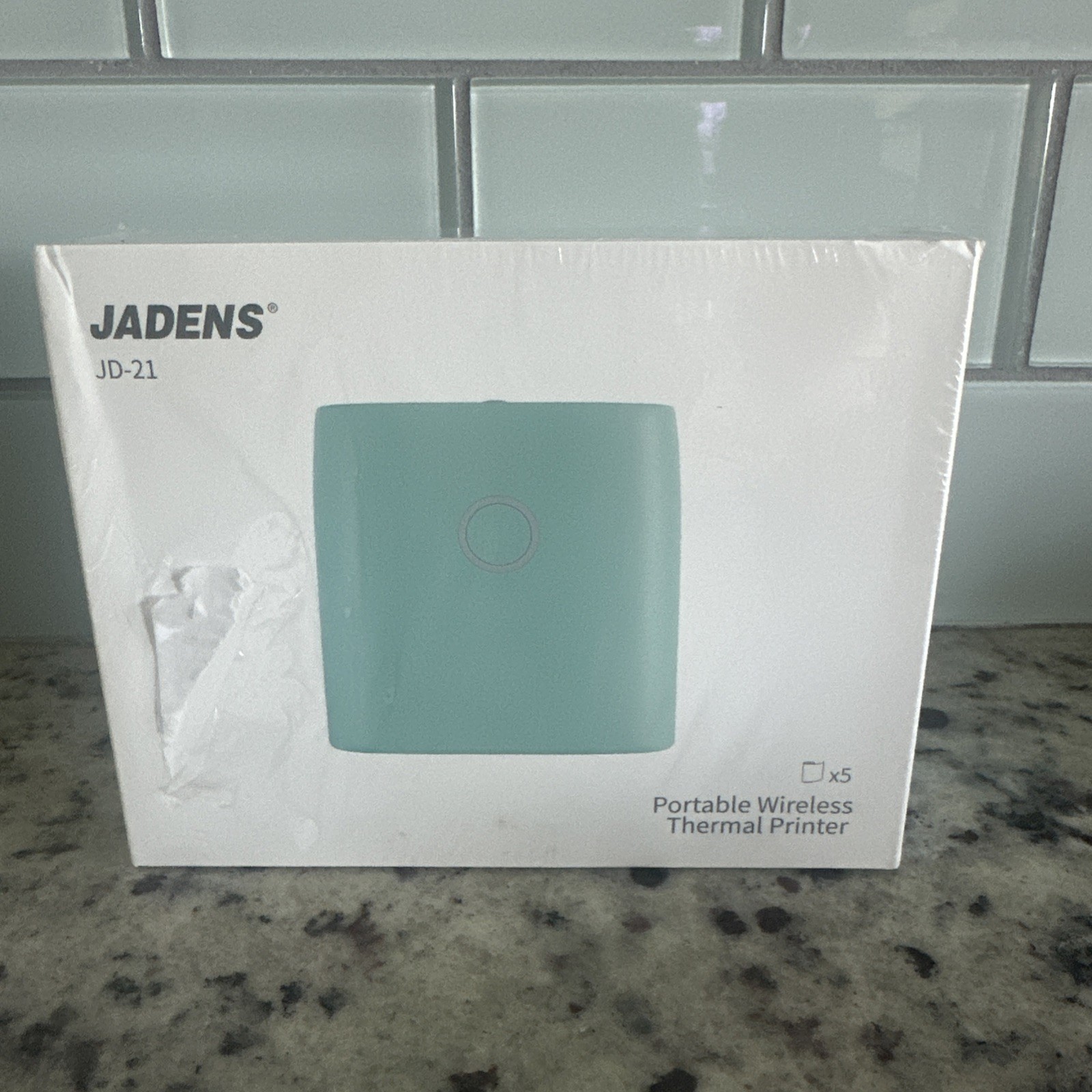 New Jadens JD-21 Sticker Thermal Mini Printer Green Portable Wireless Bluetooth