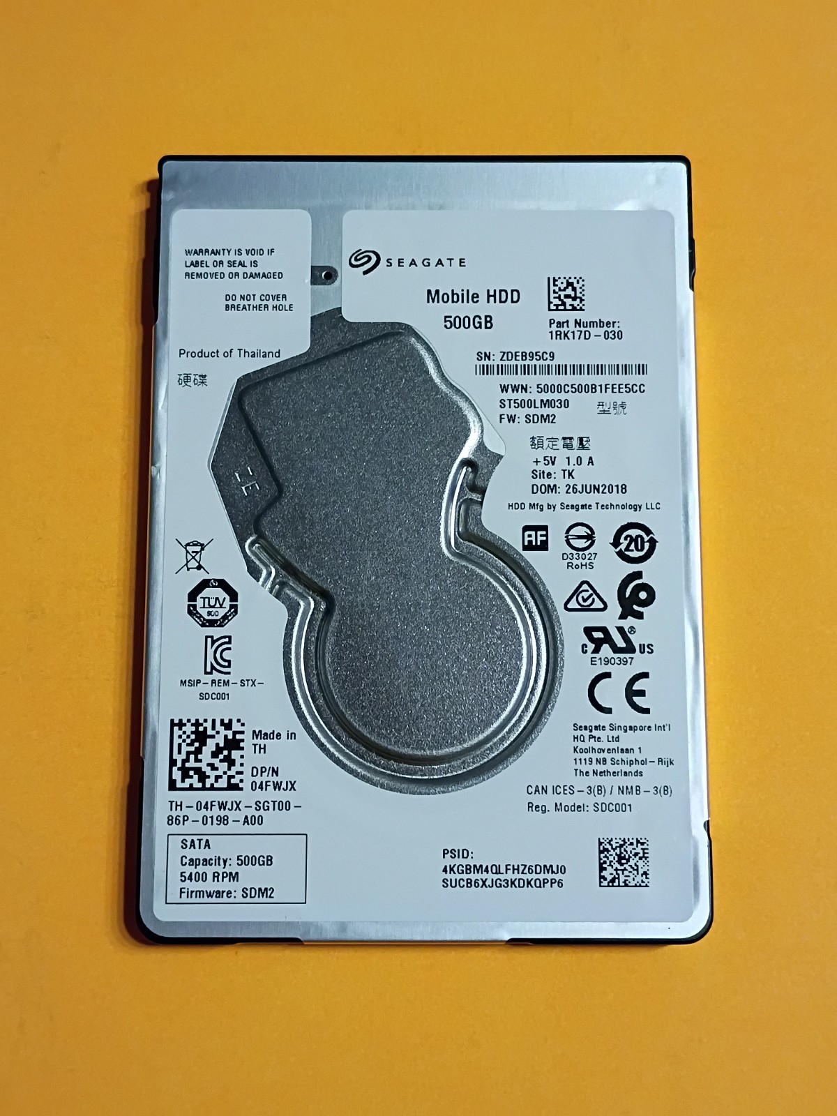 500GB Seagate Mobile ST500LM030 2.5" Thin Hard Drive - [223 Hours] - OPEN BOX ✅