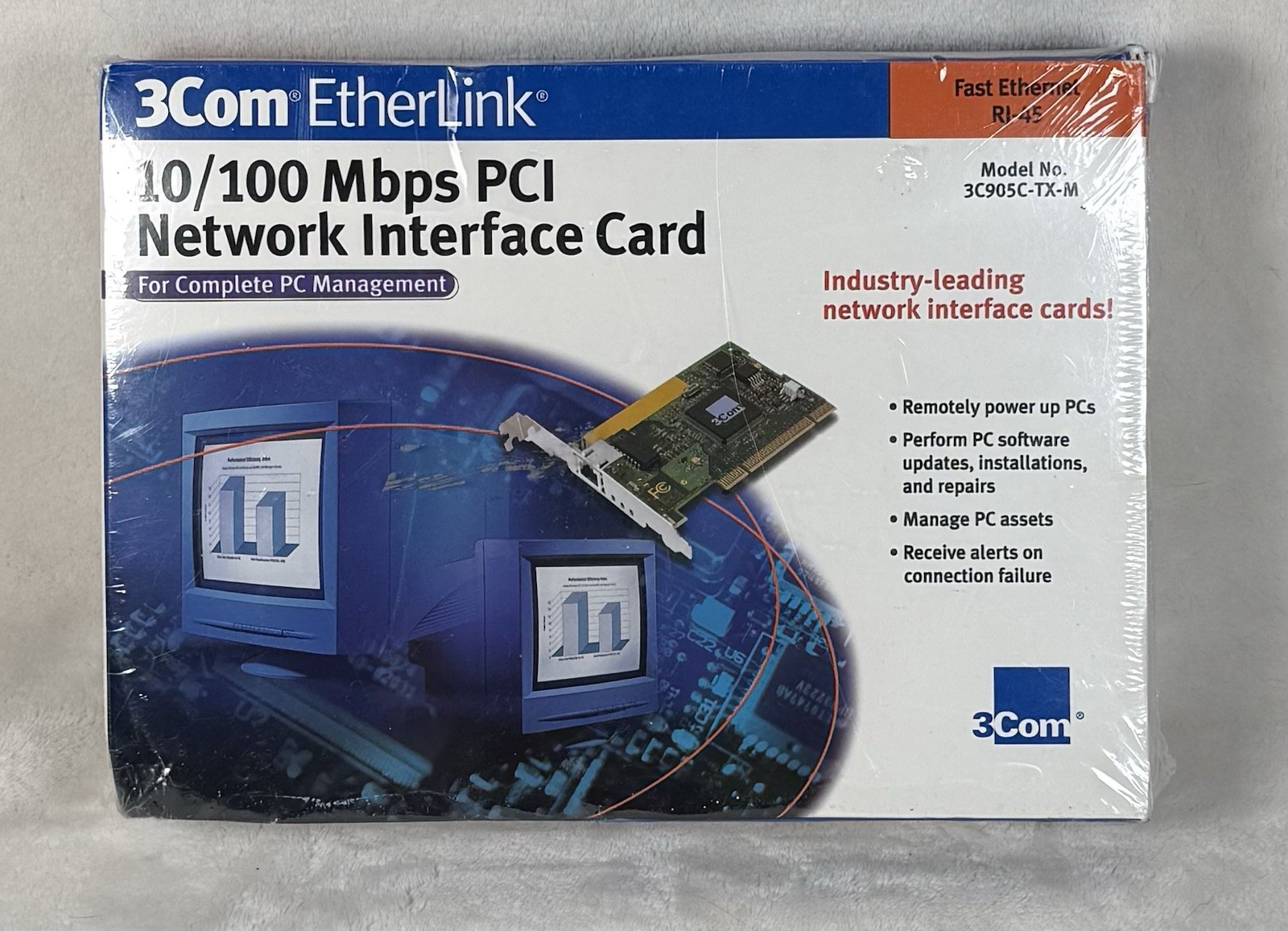 New Unopened 3Com Etherlink 10/100Mbps PCI Network Interface Card 3C905C-TX-M