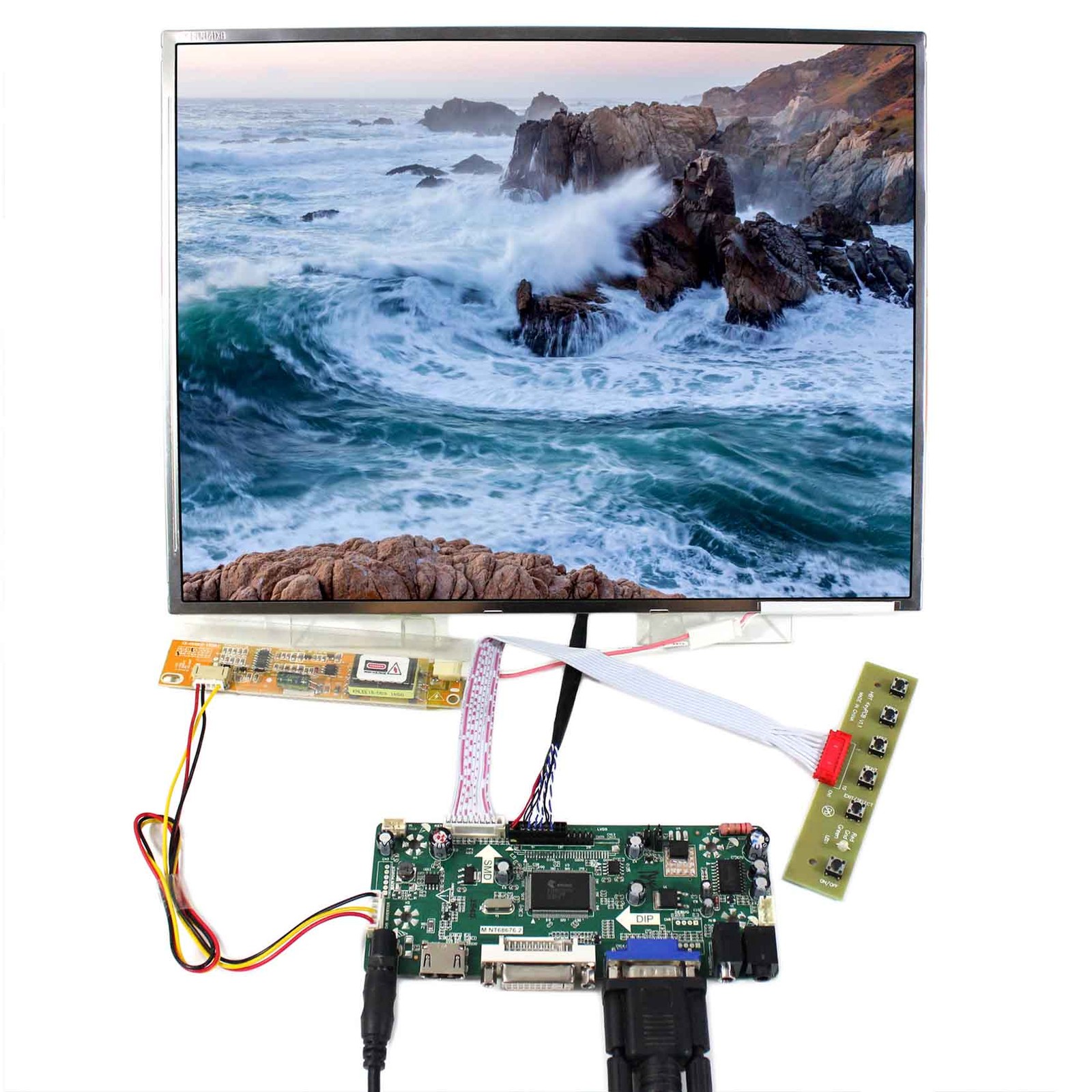 HD DVI VGA LCD Controller Board 14" 1024x768 LTN141XF Controller Board