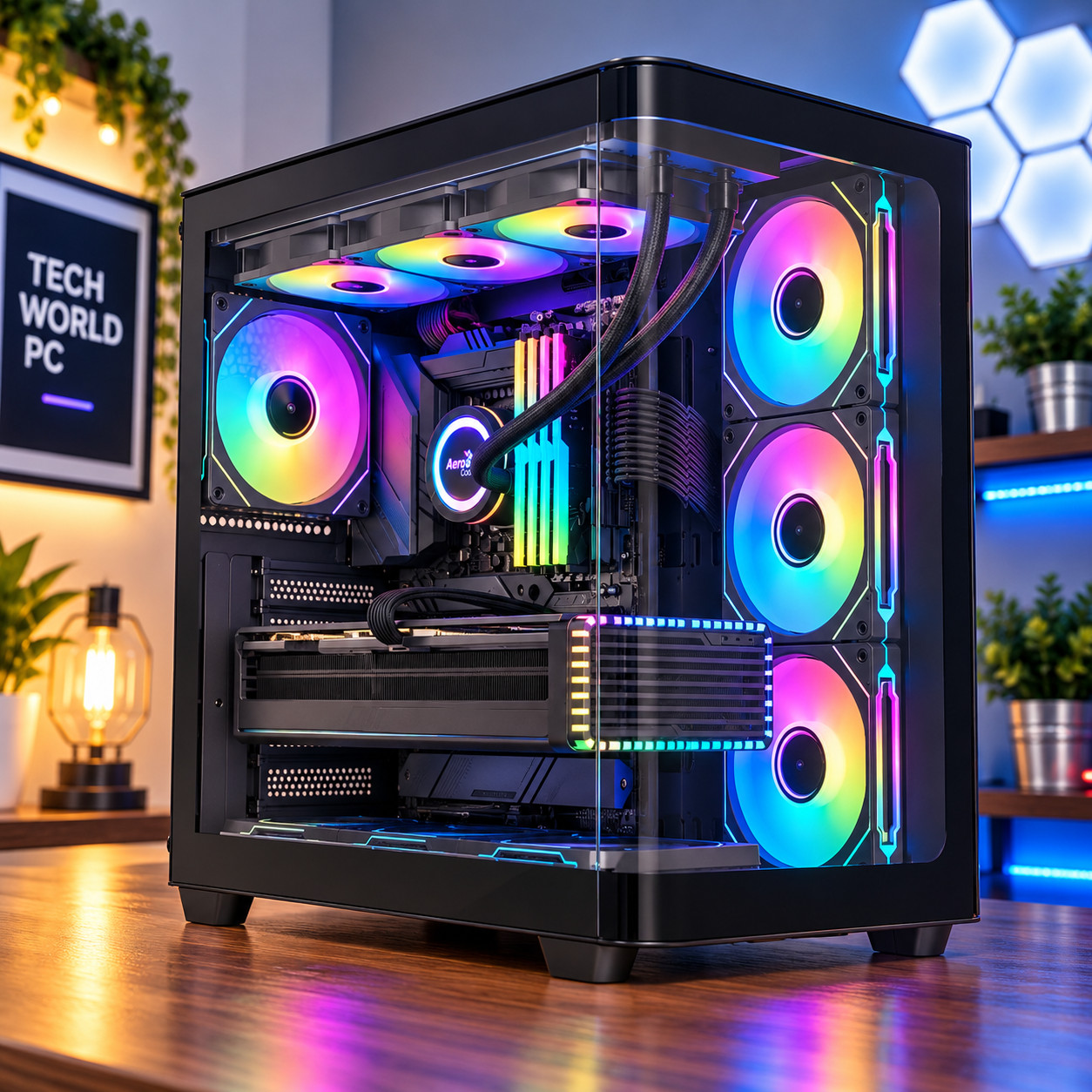 ARGB Gaming Desktop i7 PC Up to 64 GB RAM 1TB SSD RTX 5060 Win11 Wifi