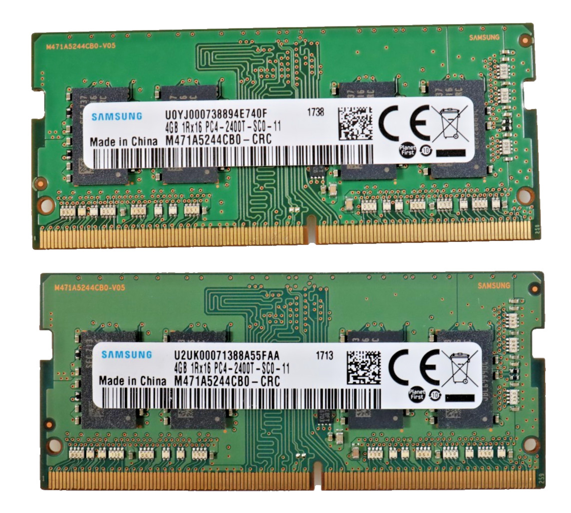 Lot 2x 4GB (8GB) Samsung M471A5244CB0-CRC PC4-19200 DDR4-2400T SODIMM Laptop RAM