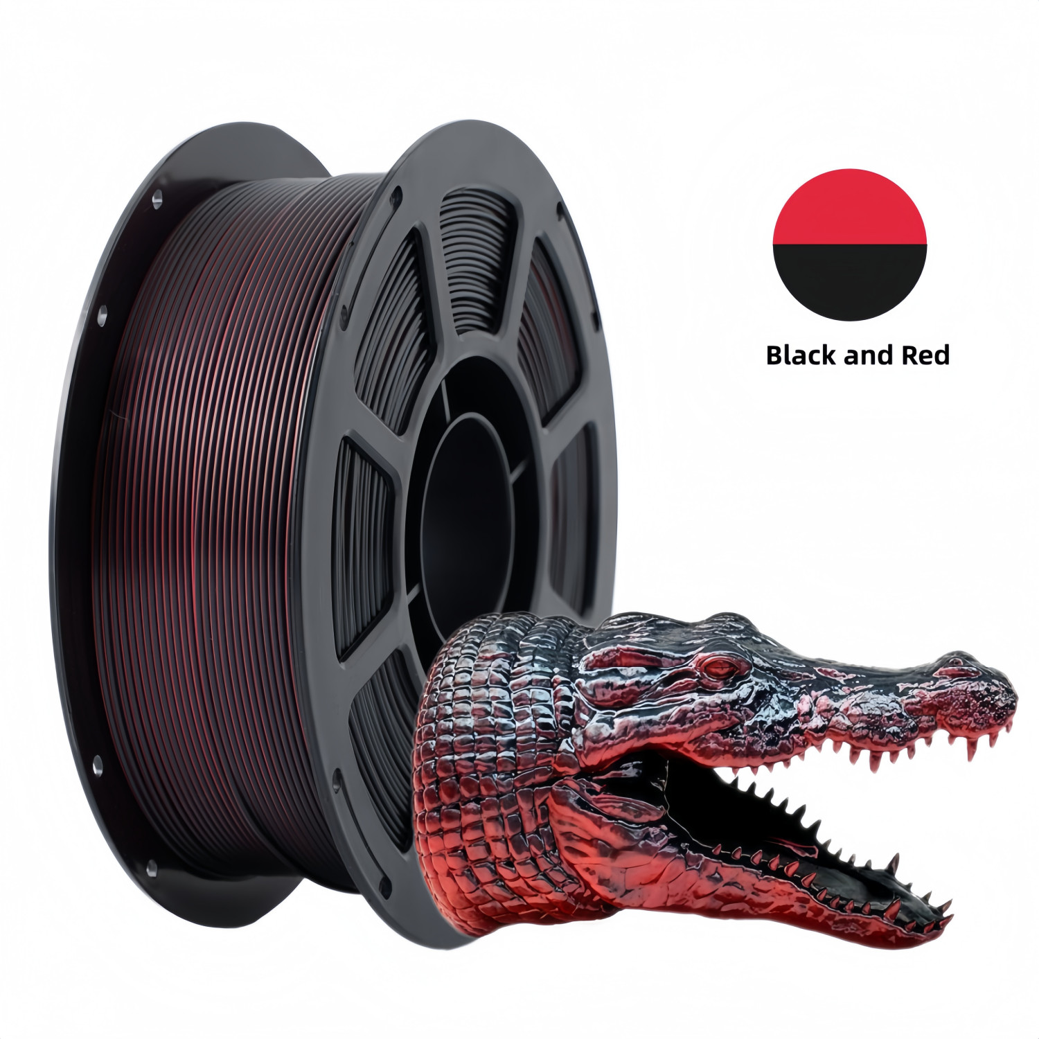 ADLAYER Silk Dual‑Color PLA Filament 1.75mm, Black Red, 1KG