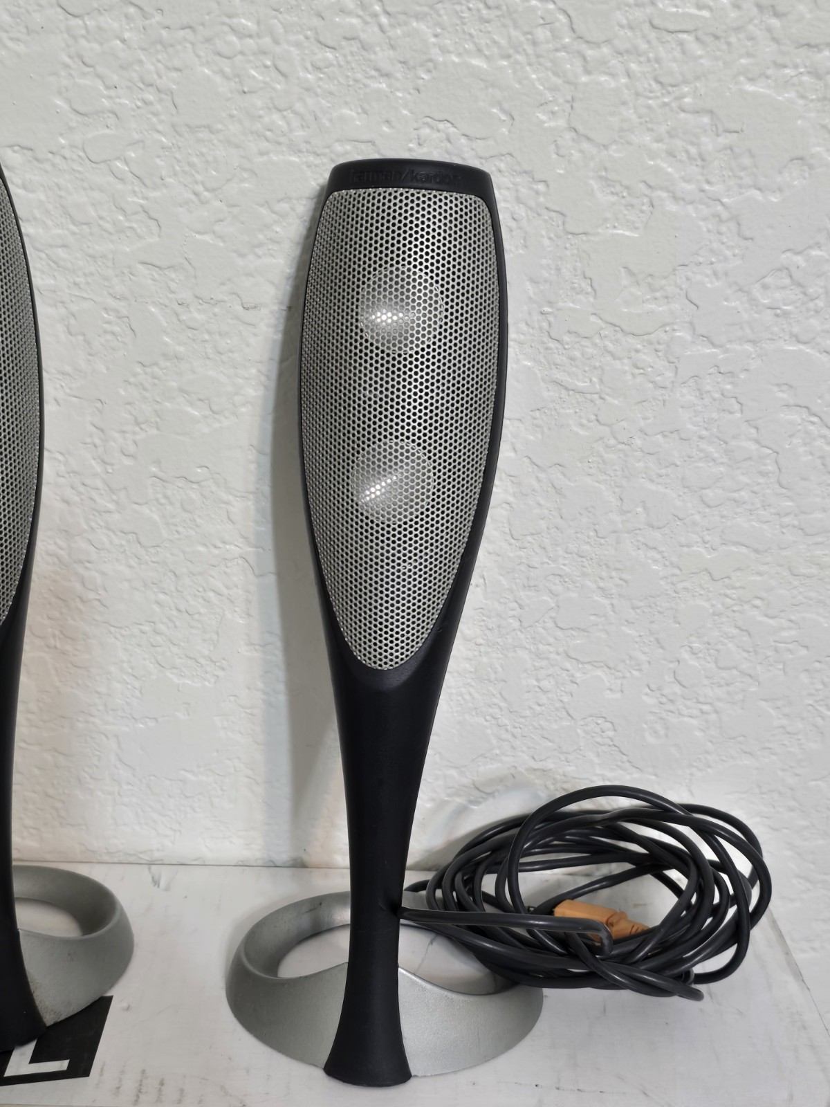 Harman Kardon HK695-01 Computer Speakers Pair Vintage gray Tested Working