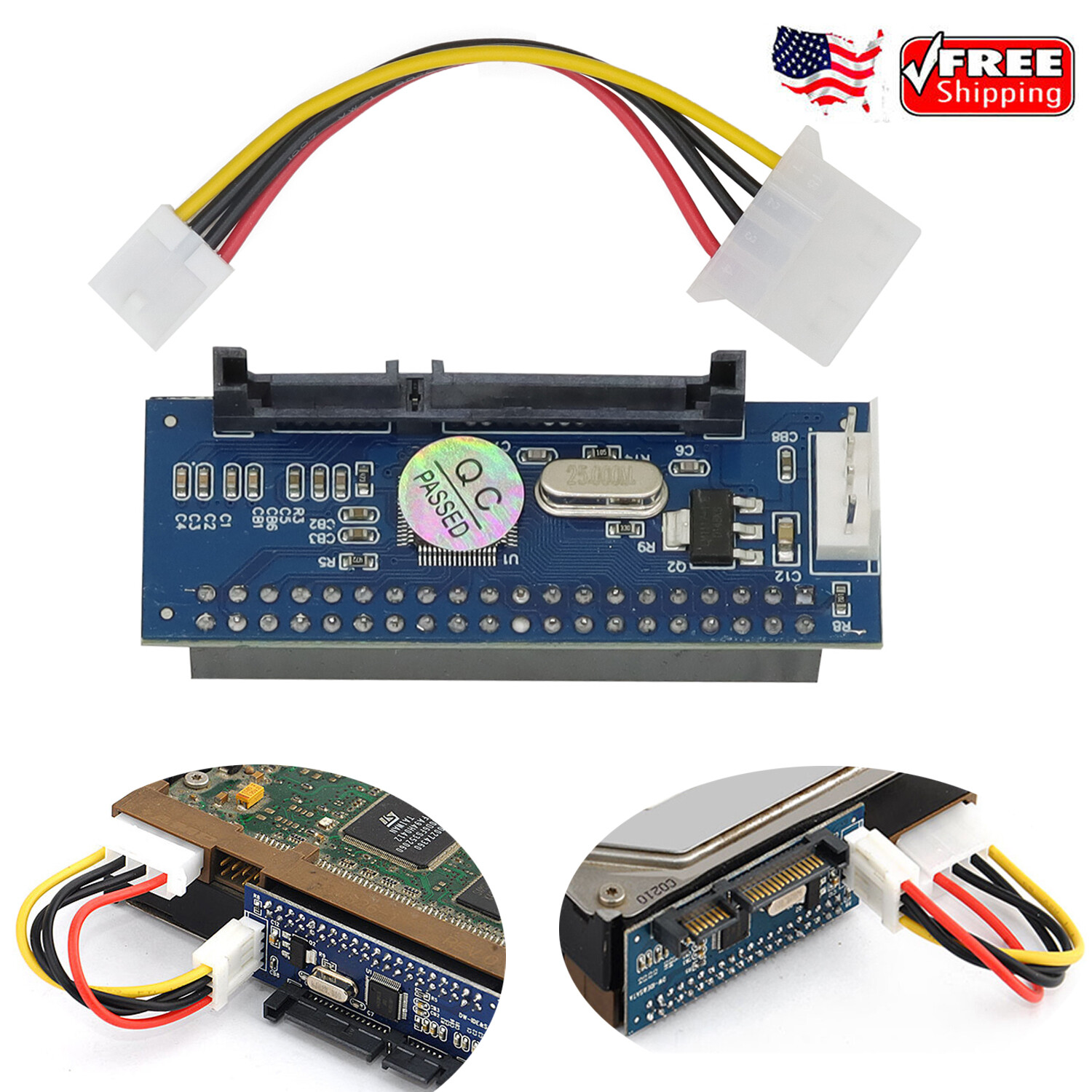 3.5" HDD IDE to Serial ATA SATA Adapter Parallel to Serial Hard Drive Convertor