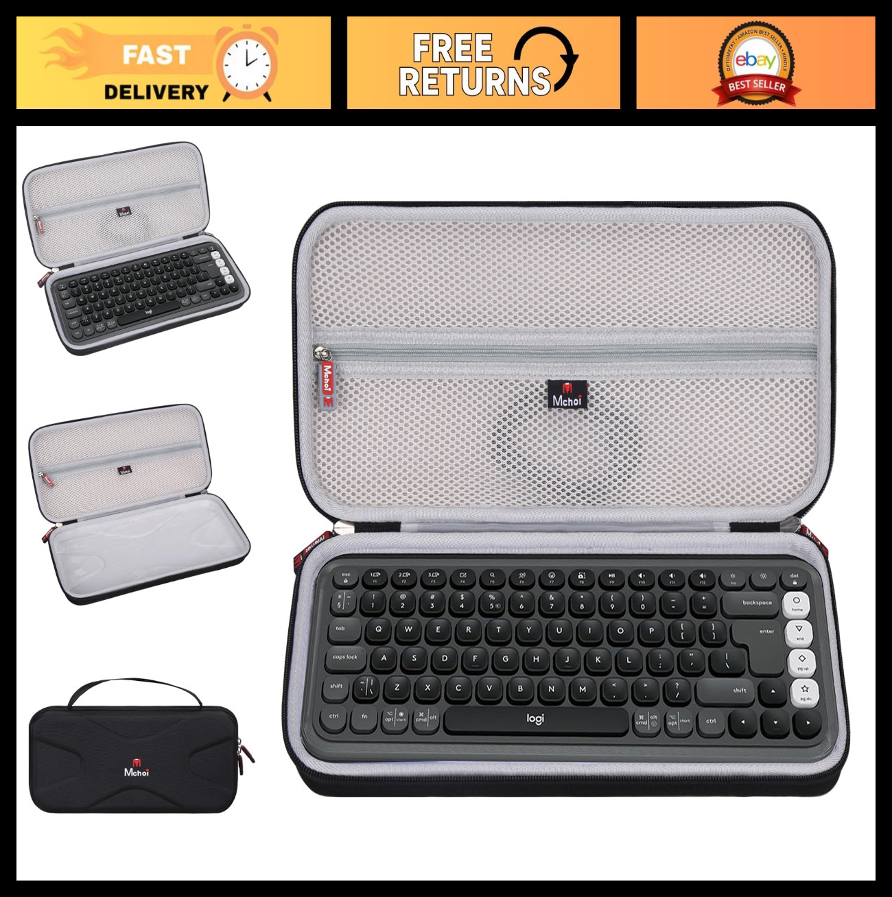 Keyboard Case for Logitech POP ICON Keys - Grey, Durable & Stylish Protection