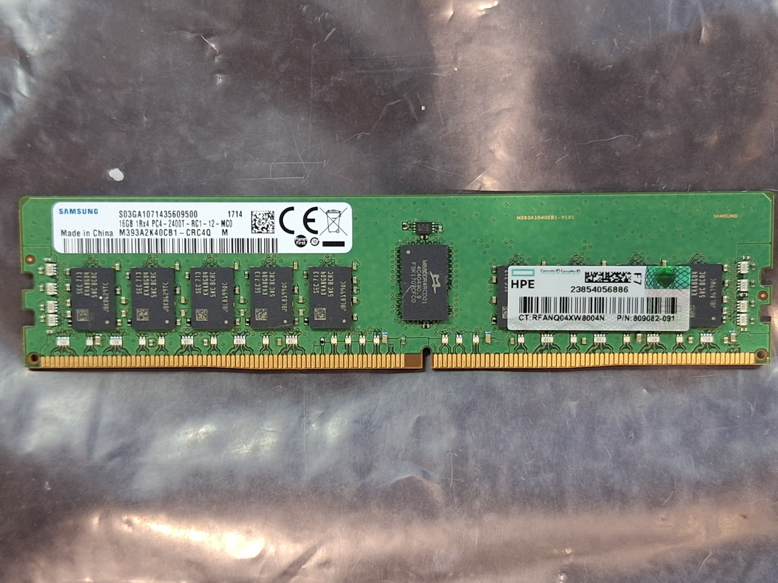HPE 80539-B21 819411-001 809082-091 16GB 1Rx4 PC4-2400T  Genuine Smart Memory