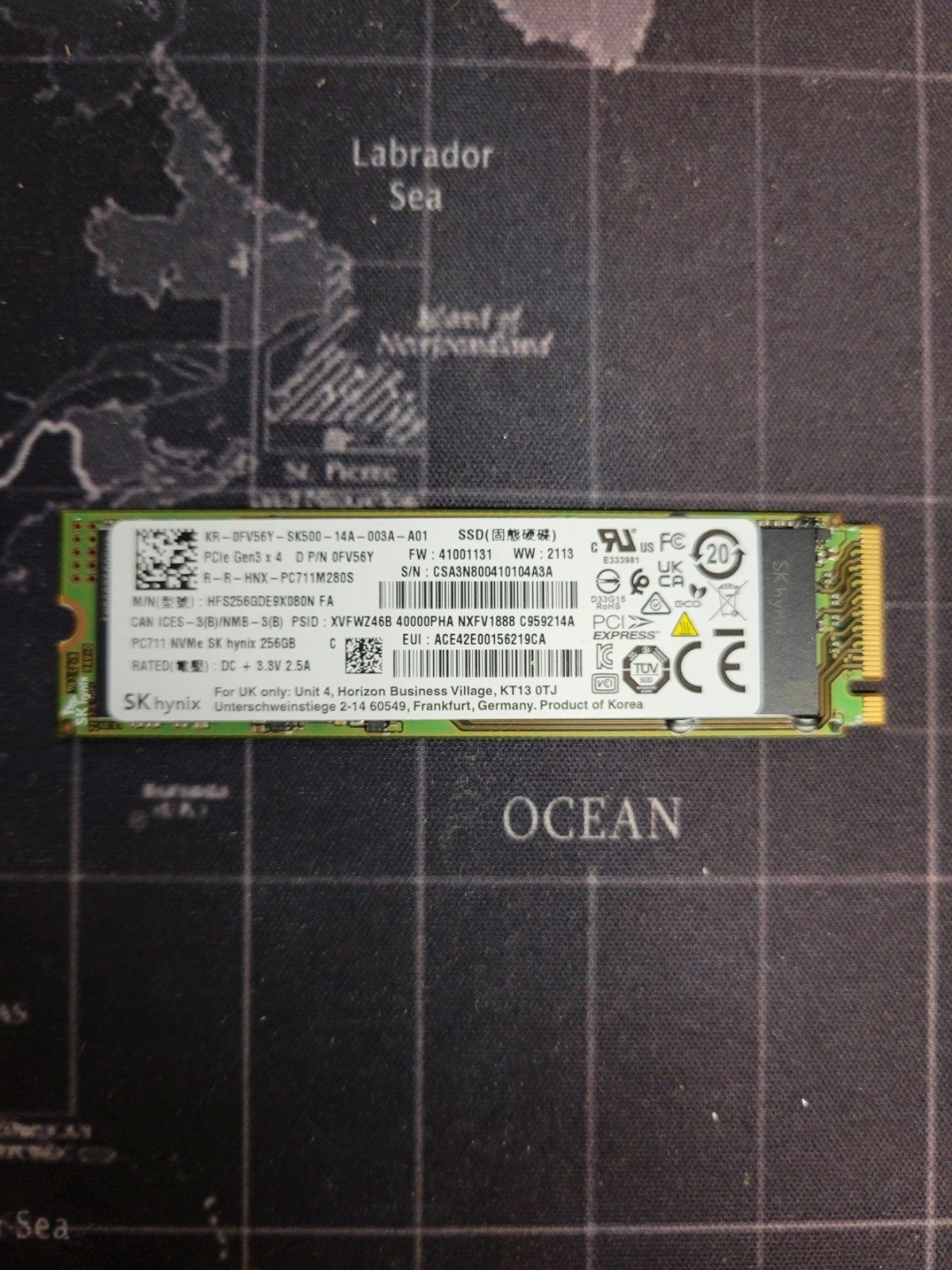 SK Hynix PC711 256GB NVMe SSD Solid State Drive HFS256GDE9X080N FA