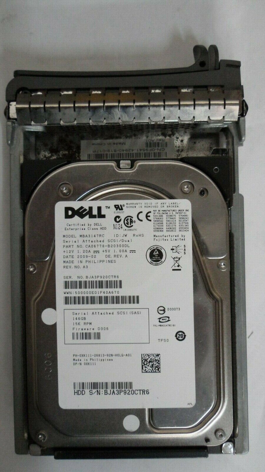 Dell compatible Fujitsu XK111 0XK111 146GB 15K RPM 3Gb/s 16MB 3.5