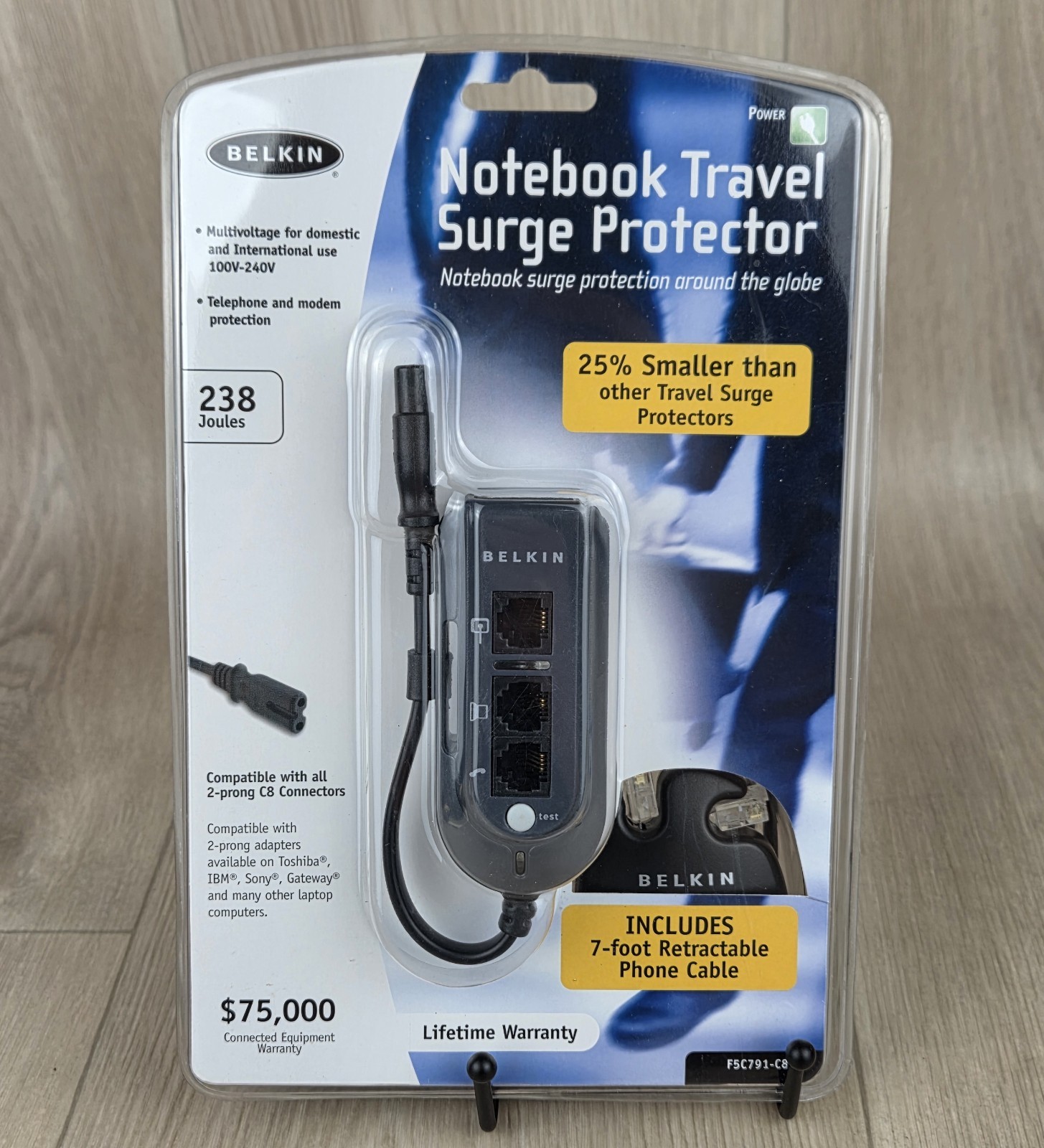 Belkin Notebook Travel Surge Protector (F5C791-C8) 238 Joules NEW & SEALED