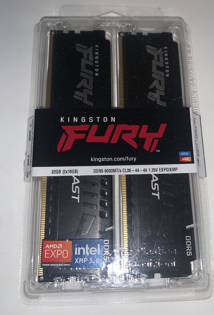 KINGSTON FURY BEAST 32GB (2 x 16GB) DDR5 CL36 6000MHZ RAM MEMORY DIMM OPEN BOX