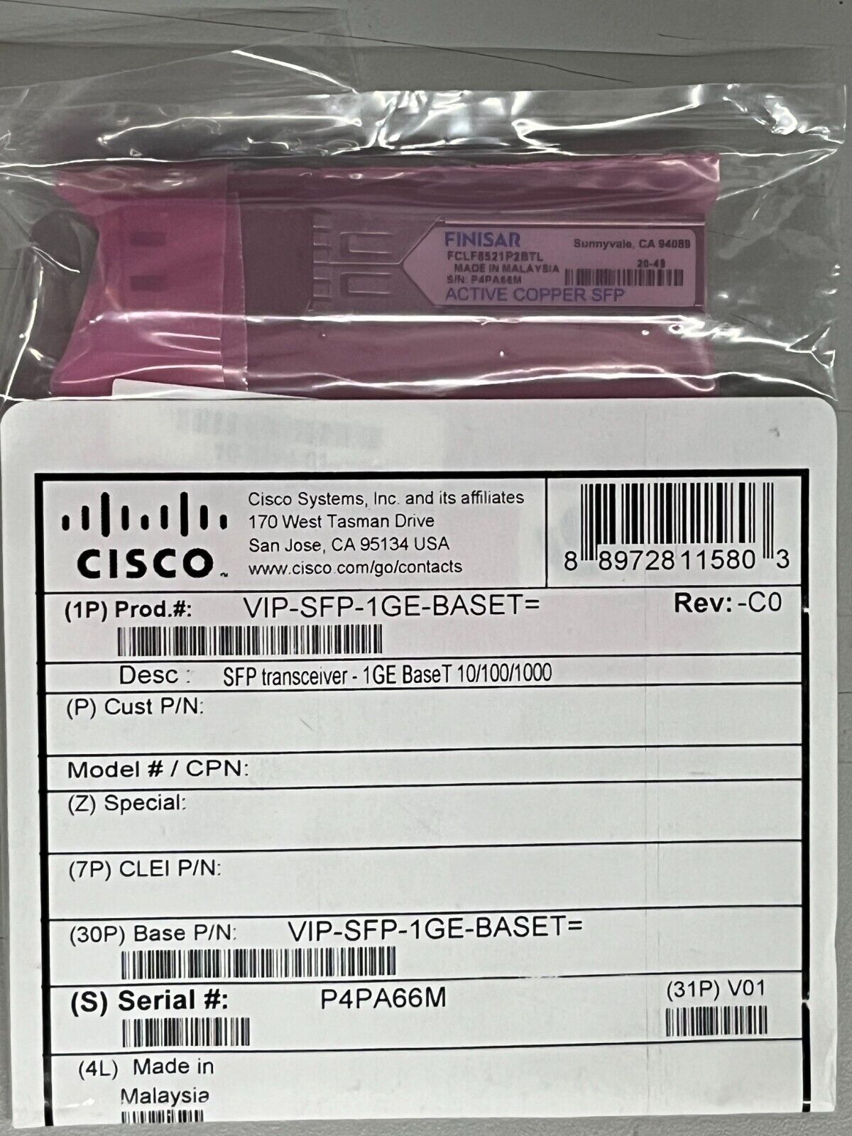 Cisco VIP-SFP-1GE-BASET= NEW SEALED