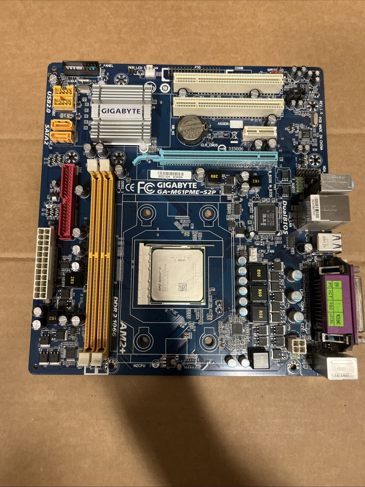 Gigabyte GA-M61PME-S2P Socket AM2 Motherboard + AMD Athlon II CPU