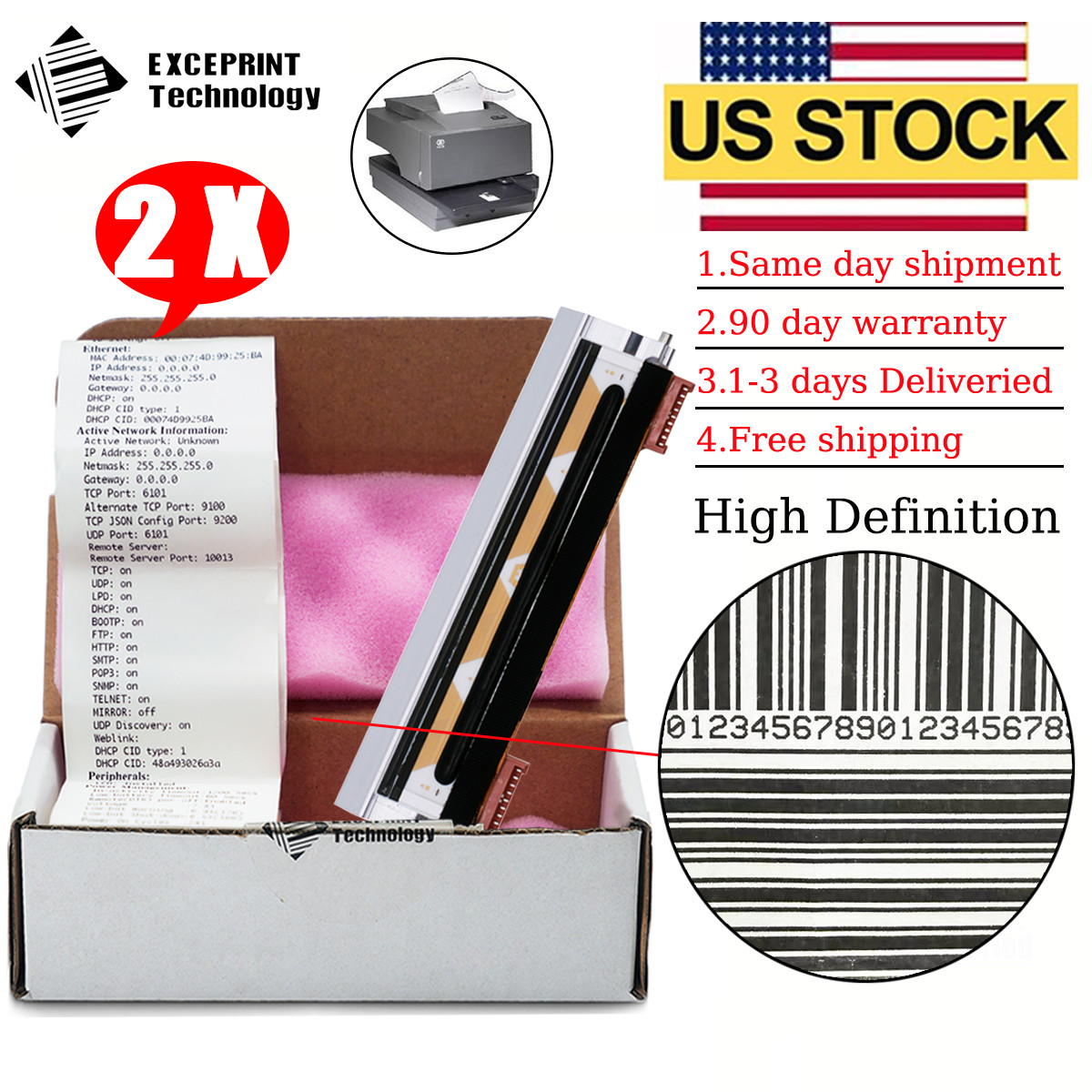 ✅ 2pcs Printhead for NCR 7168 203dpi Thermal Printer 9pin 80mm 7168-1012-9001 ✅