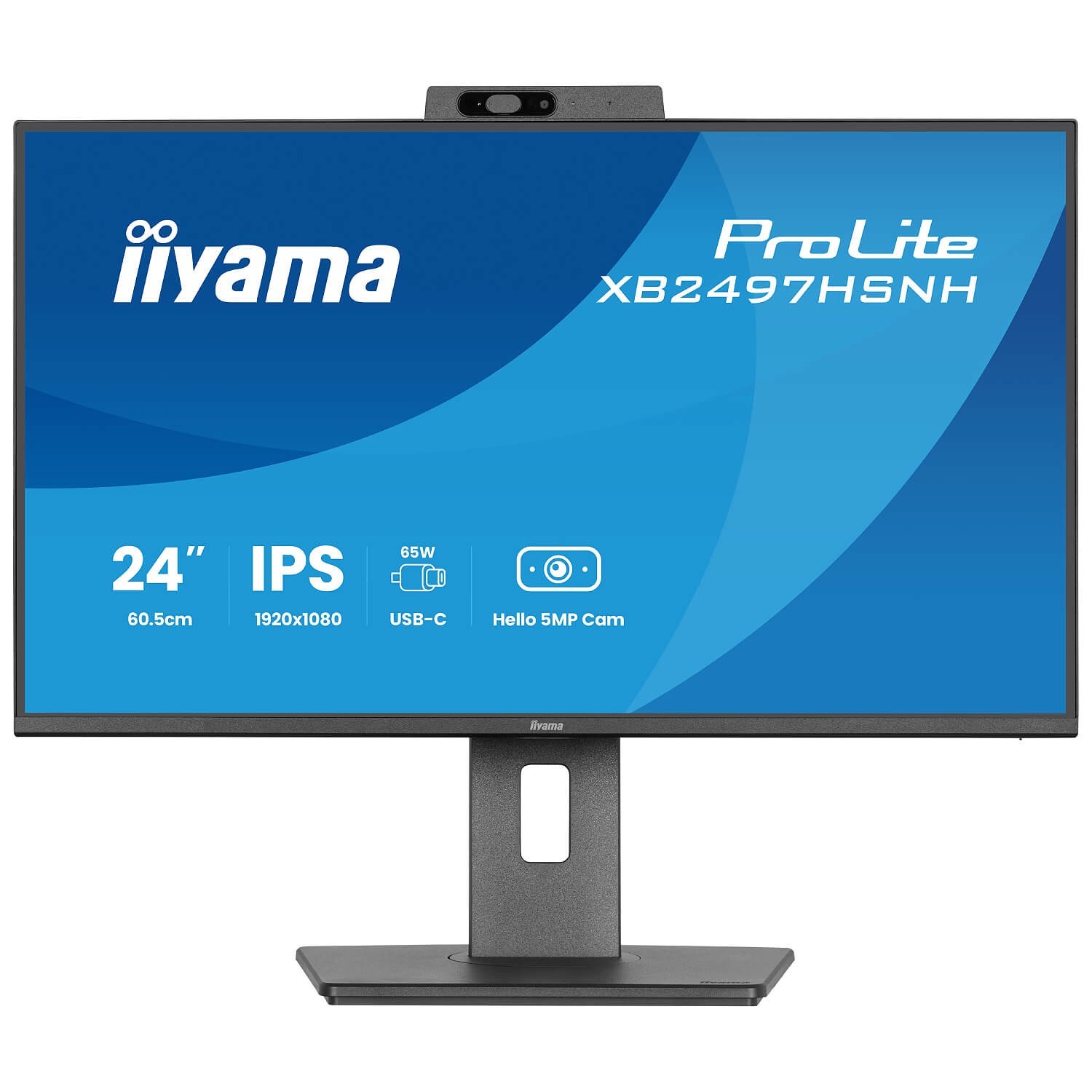 iiyama XB2497HSNH-B1 23.8" FHD IPS Monitor USB-C PD65W Webcam Height Pivot